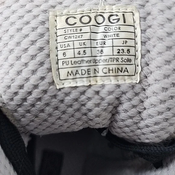 Coogi CW1247 High-Top Sneakers White Black Snakeskin Logo Crest Size 6 - Picture 7 of 10